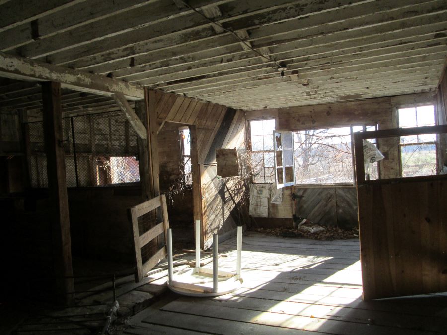 The ground floor of a horse barn in Michigan